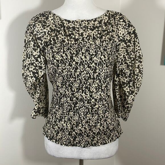 Rebecca Taylor smocked floral blouse - Picture 1 of 8